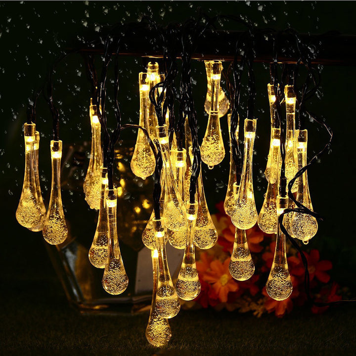 Water Drop Bubble Ball Lighting Chain Holiday Lights Decoration Christmas LED Solar Outdoor by 253444