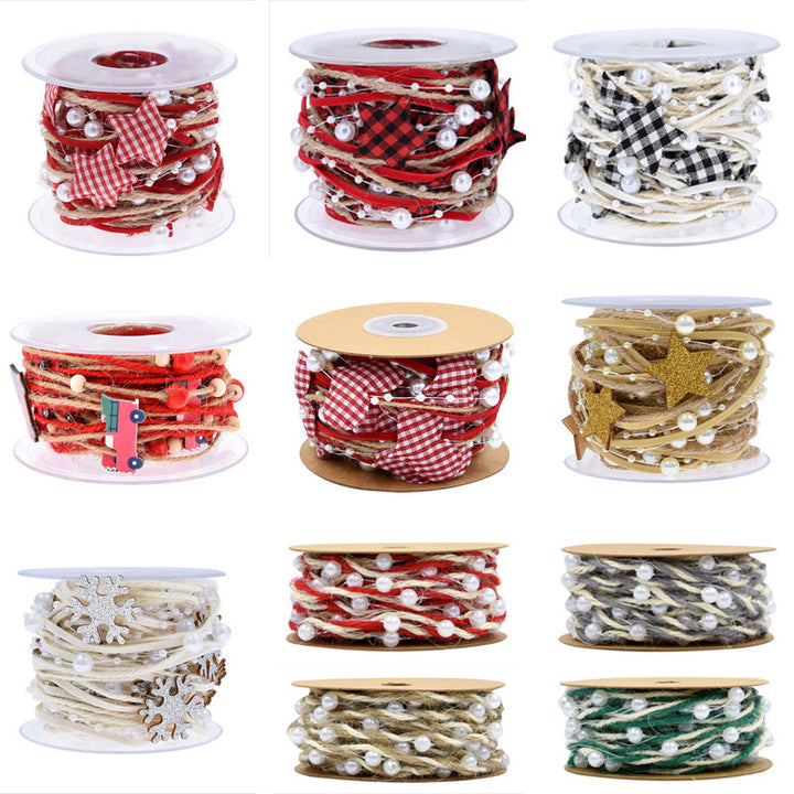 Decorations Red Five-pointed Star Ribbon Bow Christmas Pendant by 253444