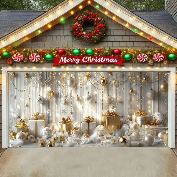 Large Size Christmas Ball Banner Background Fabric Hanging Cloth Party Decoration Flag by 253444