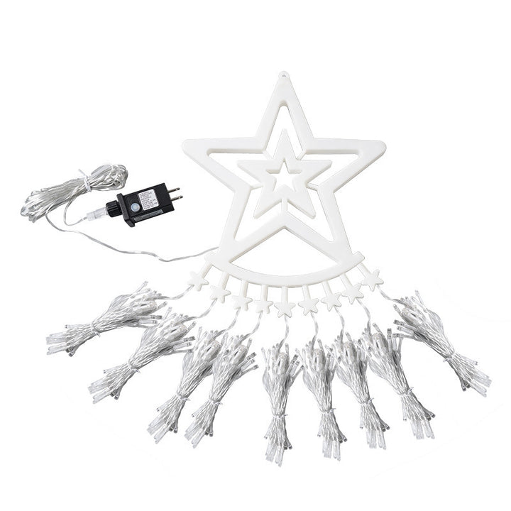 LED Pentagram Waterfall Lights Running Water Christmas by 253444