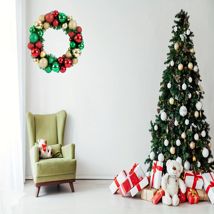 Guirlanda De Natal Inquebrável Com Bolas Vermelhas Verdes