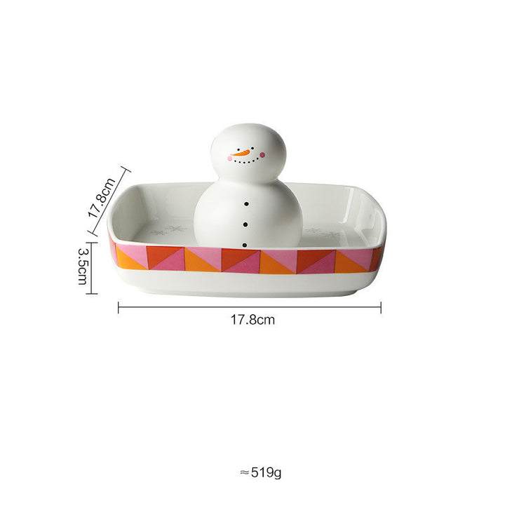 Prato Cerâmico Natal Retro Estilo Europeu Premium Renda