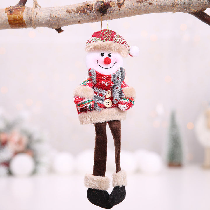 Christmas Tree Ornaments Doll Plaid Cloth Pendant by 253444