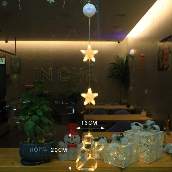 Christmas 3pcs LED Light Star Xmas Tree Hanging Sucker Lamp Window Ornaments Decoration For Home Xmas Navidad New Year Decor Christmas Decorations by 253444