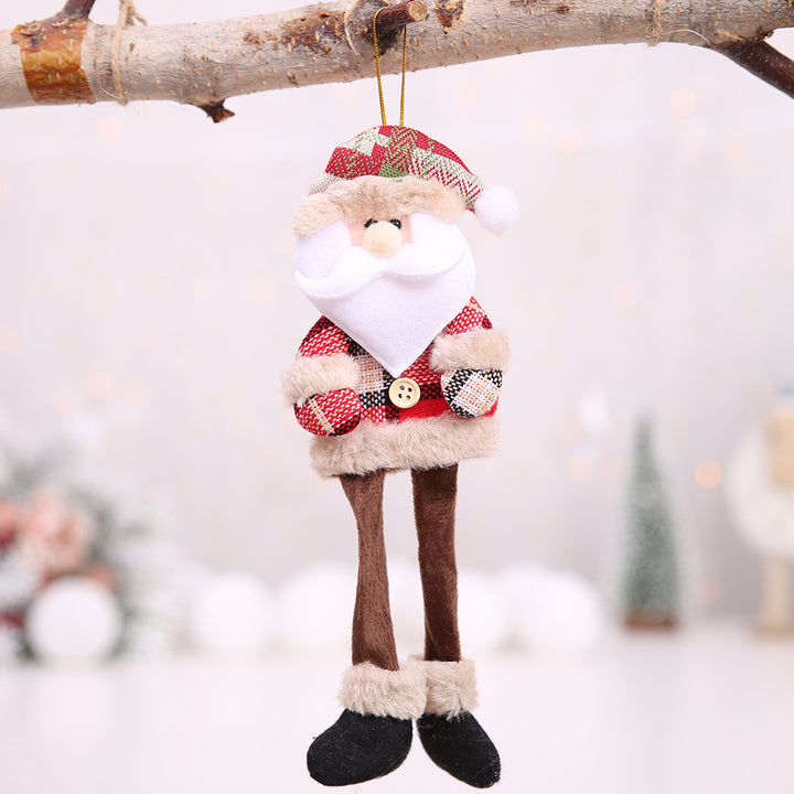 Christmas Tree Ornaments Doll Plaid Cloth Pendant by 253444