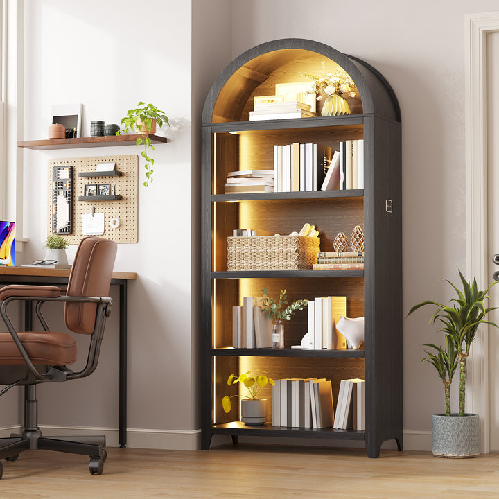 Estante Alta Arqueada Com 5 Prateleiras MDF Organização