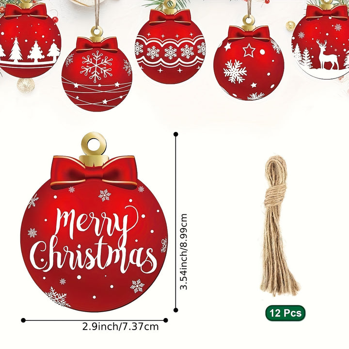 Enfeites De Natal De Madeira Circulares Para Árvore Festiva by Casa Perfeita