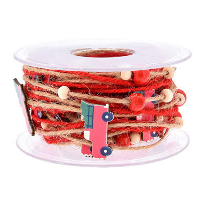 Decorations Red Five-pointed Star Ribbon Bow Christmas Pendant by 253444