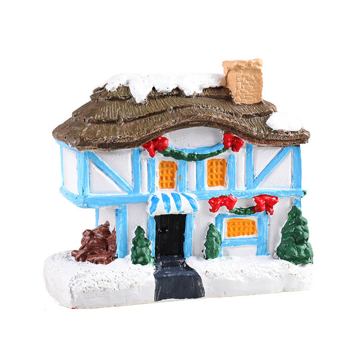 Christmas Small House Micro Landscape Resin Decorations by 253444