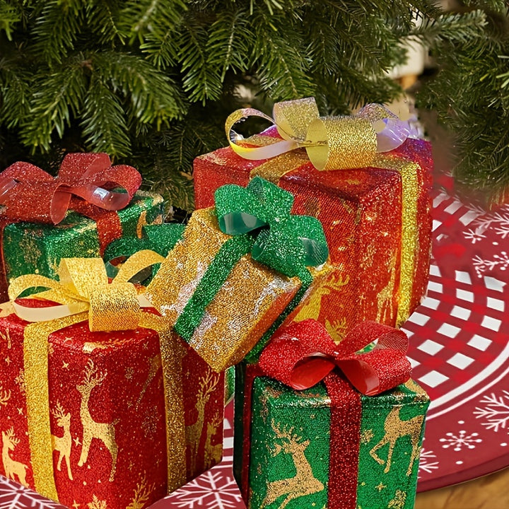 Conjunto 3 Caixas de Presente Luminosas de Natal para Casa by Casa Perfeita