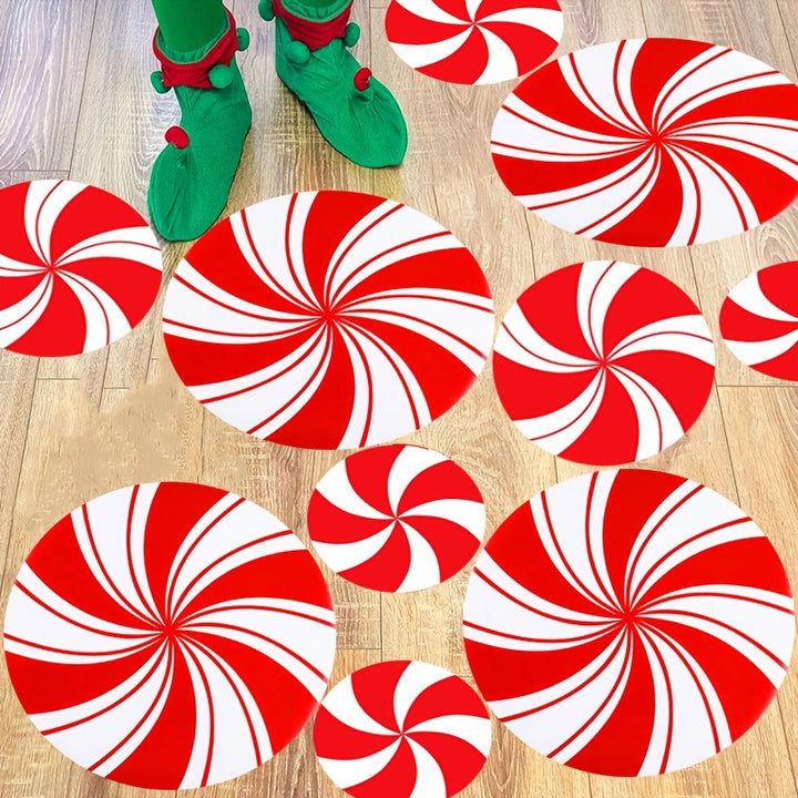 Adesivos Vermelhos De Doce Natal Decoração Festiva Casa 12