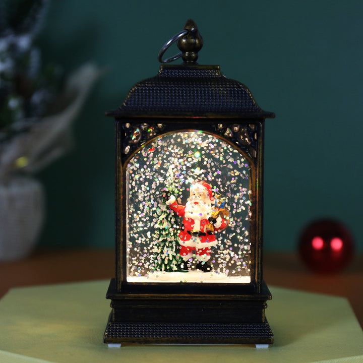 Christmas Decoration Luminous Water Injection Flat Storm Lantern Desktop Decoration by 253444