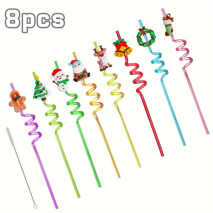 Canudos De Natal Reutilizáveis Com Escovas 24 16 8 Festas