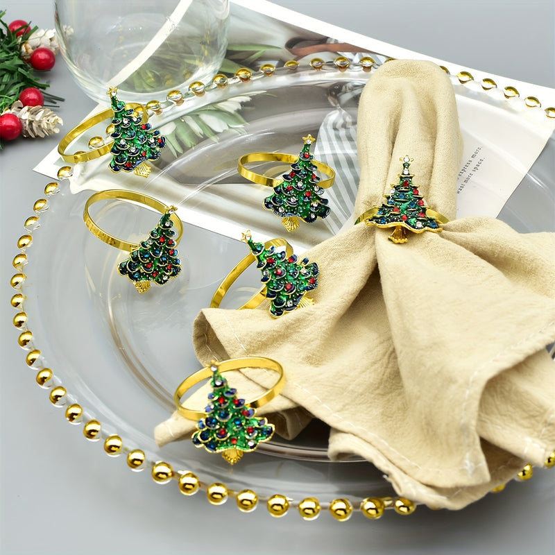 Aros De Guardanapo Natal Metálicos Strass Brilho Para Mesa by Casa Perfeita