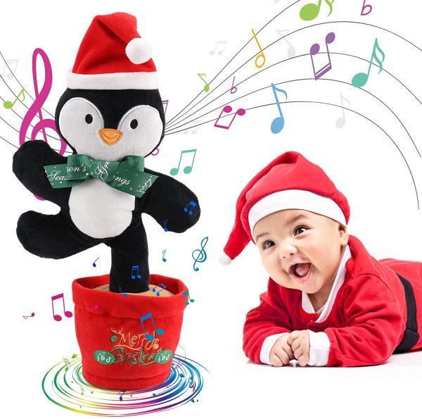 Dancing Christmas Toys Funny Tree Repeat Talking Electronic Plush Toys Can Sing Record Lighten Early Education Funny Gift Christmas by 253444