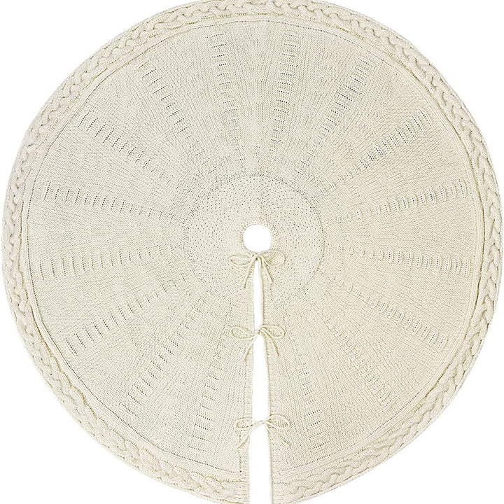 Christmas Knitted Tree Skirt Red Decorations by 253444