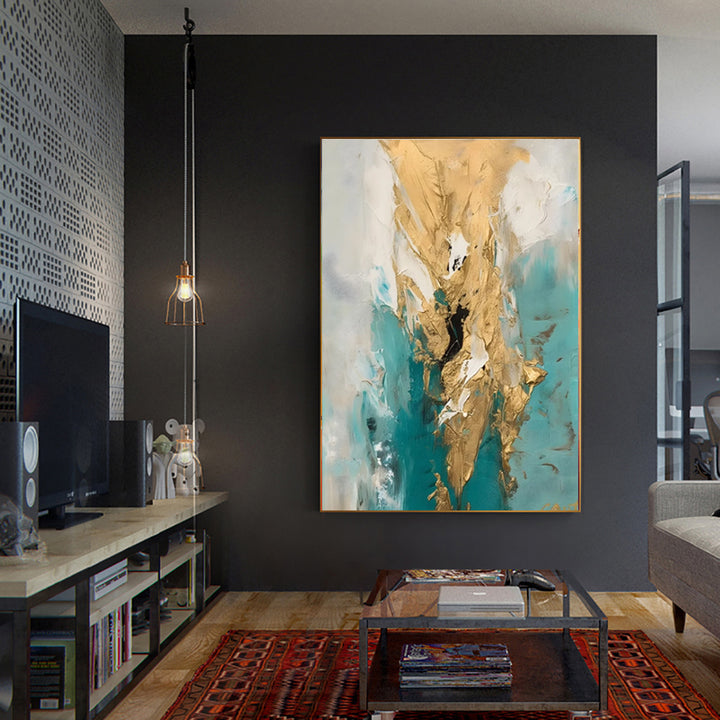 Handmade Oil Painting Canvas Wall Art Decoration Modern Abstract Gold Artwork Room Aesthetic For Home Decor Rolled Frameless Unstretched Painting by 253444