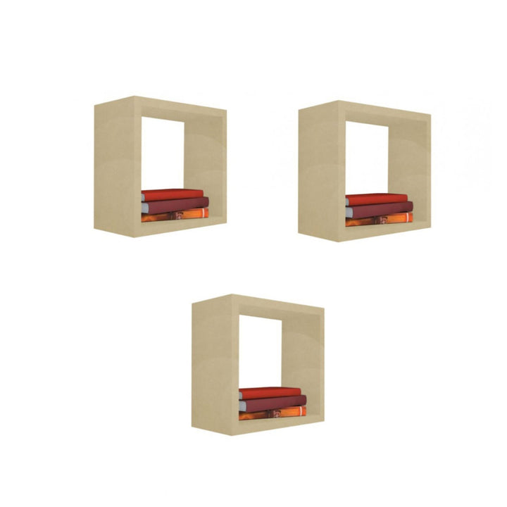 Kit 3 Nichos Decorativos MDF Reflorestado 50x50x15 cm