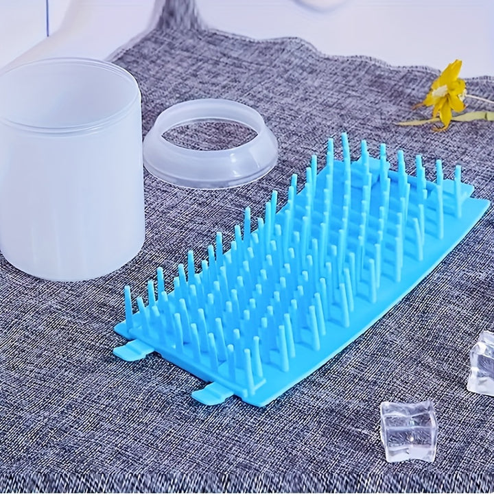 Portable Silicone Pet Paw Cleaner Cup for Dogs & Cats - Soft Bristle Brush, Non-Electric, PP Material, Blue - Ideal for Keeping Your Pet's Paws Clean Indoors, Dog Paw Cleaner by Casa Perfeita