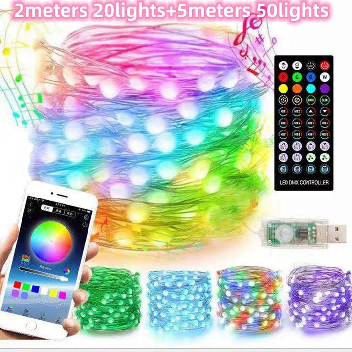 Bluetooth USB Copper Wire String Light Christmas by 253444