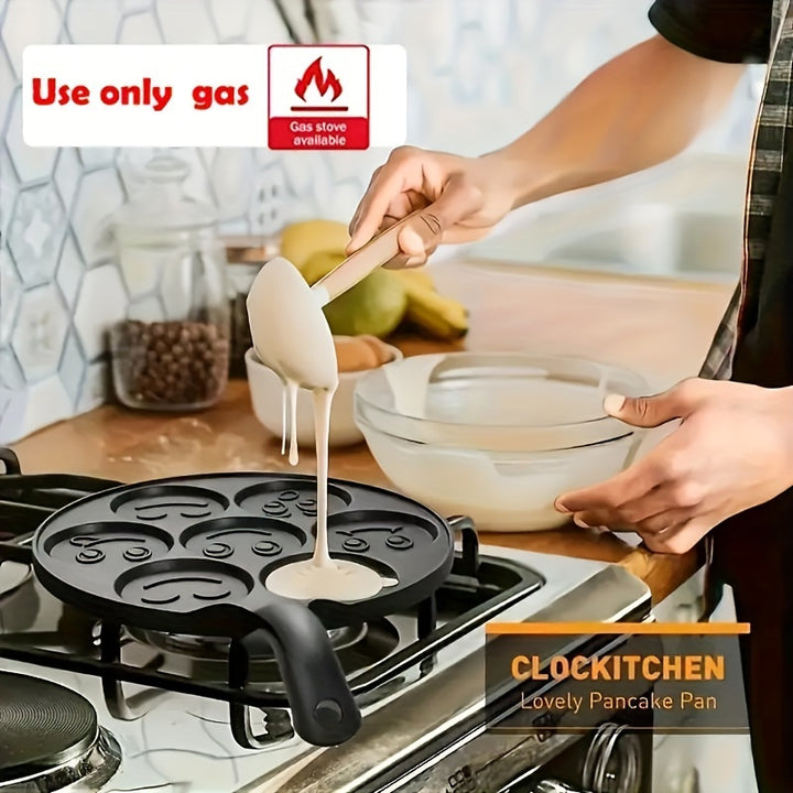 Frigideira Antiaderente 7 Caras Panquecas Alça Longa