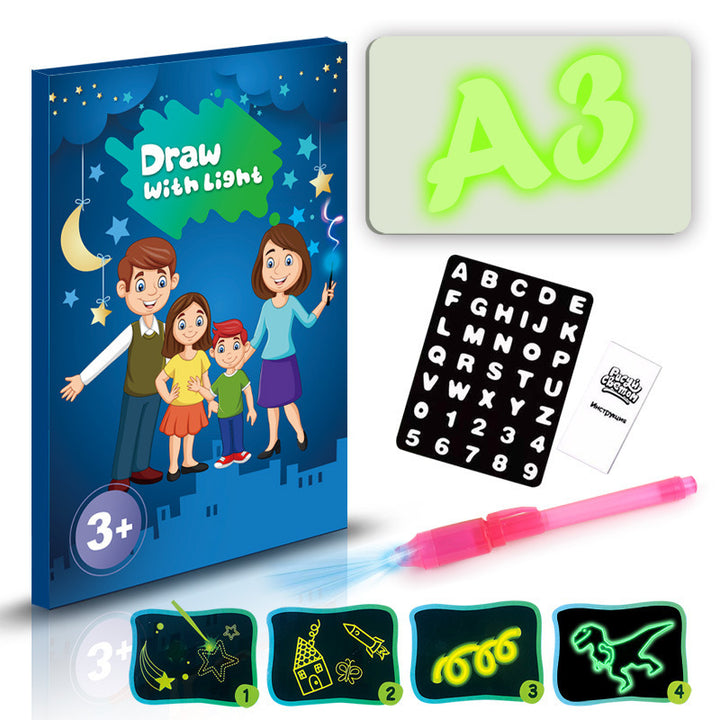 Quadro Mágico Luminoso 3D: Desenhe com Luz e Sem Bagunça! Brinquedo Educativo