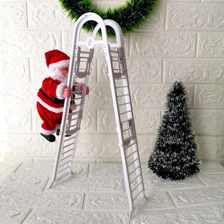 Climbing Ladder Electric Santa Claus Climbing Red Ladder Doll Toy by 253444