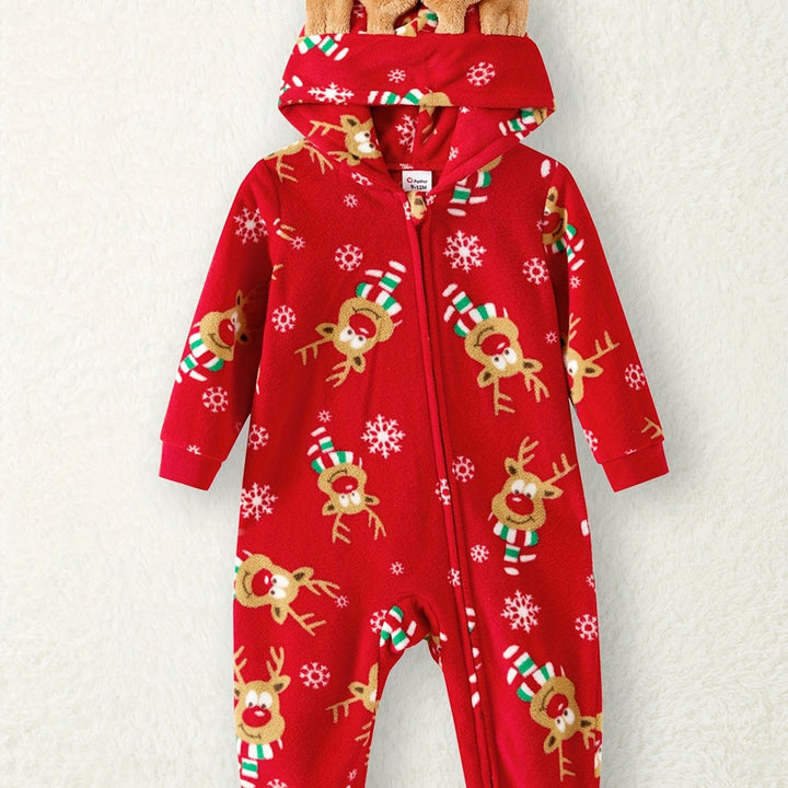 PatPat Kit Onesies Familiares Inverno Capuz 3D Veado