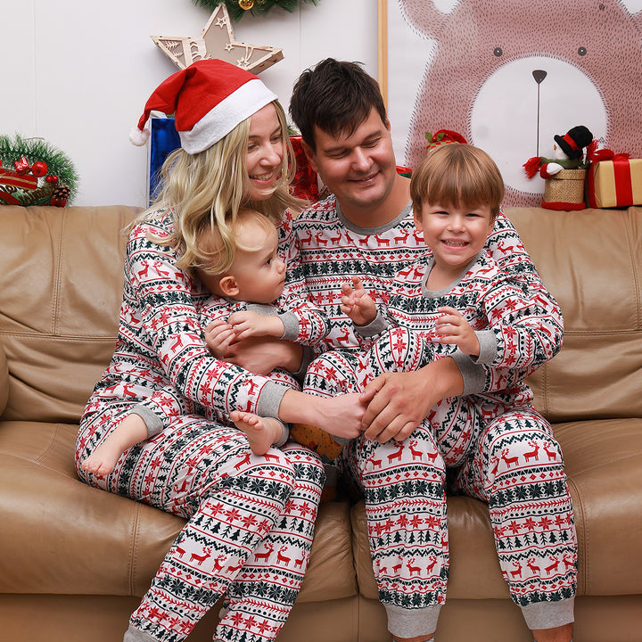 Pijamas Familiares de Natal Conforto Pai Mãe Filhos Leves