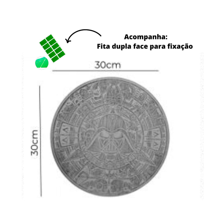 Mandala Star Wars Calendário Asteca MDF 3mm Corte a Laser Decorativa