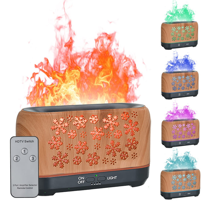 Humidificador Natal Ultrassônico Efeito Chama 7 Cores Casa
