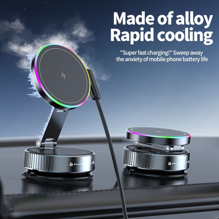 Carregador Sem Fios 15W Carro Ventosa 360 Magnética iPhone