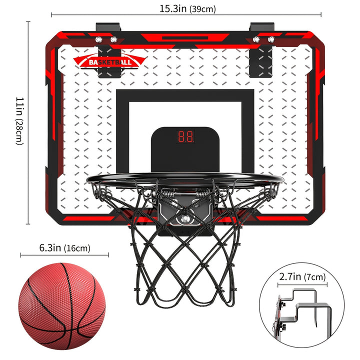 Mini Cesta De Basquete Para Porta Com 2 Bolas Crianças
