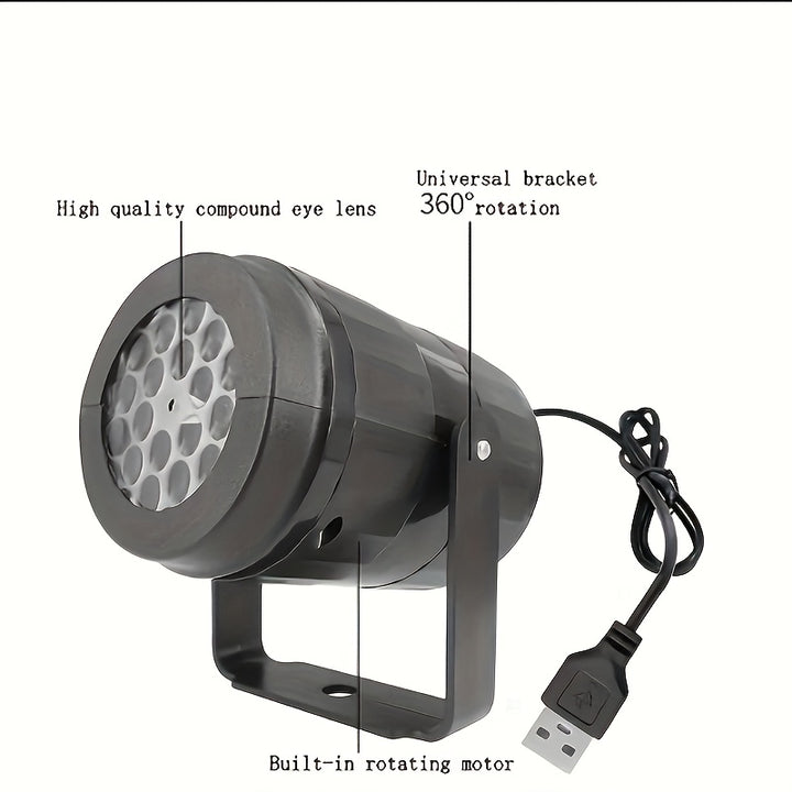 Christmas Projection Light Indoor USB, LED Light Projector Christmas Decoration, Christmas Holiday Projector by Casa Perfeita