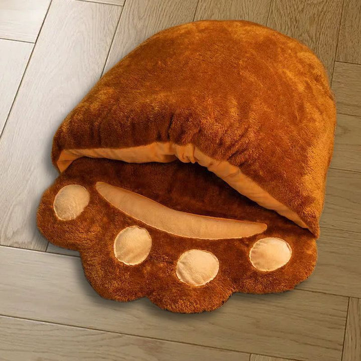 Cama De Gato Fofa Patas De Urso Casinha Gatos Semi Fechada