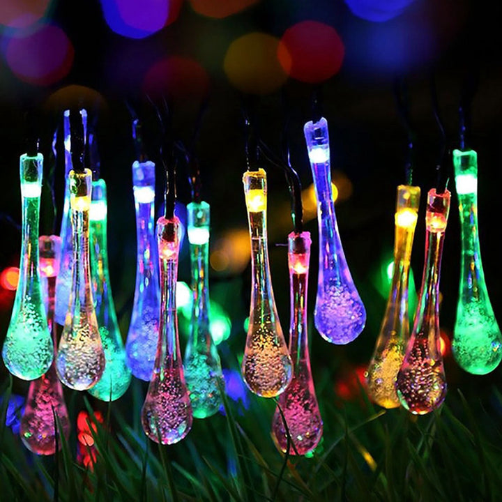 Water Drop Bubble Ball Lighting Chain Holiday Lights Decoration Christmas LED Solar Outdoor by 253444