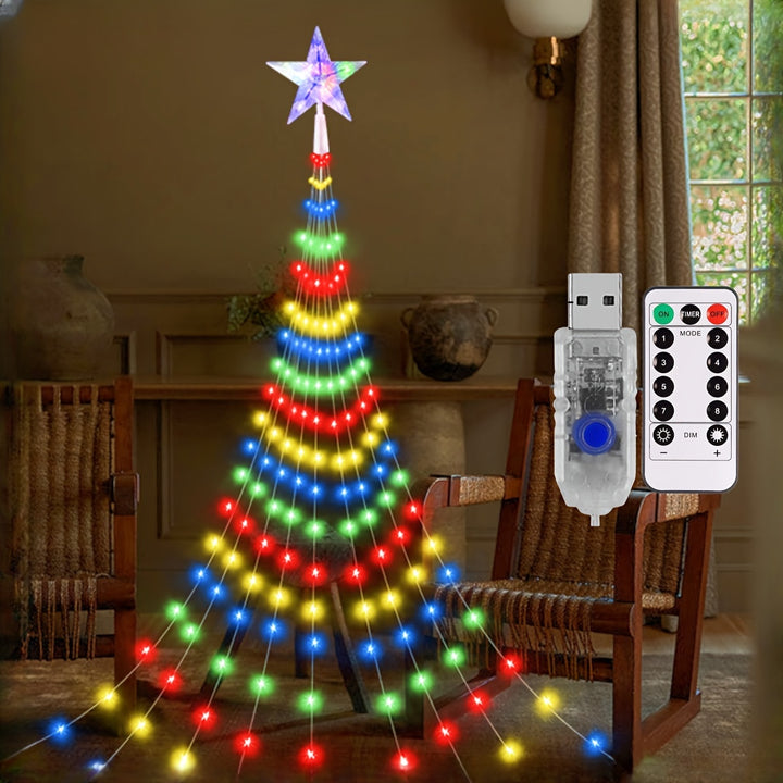 Luzes LED De Fio 200 LEDs 2m 8 Modos Com Controle Natal by Casa Perfeita