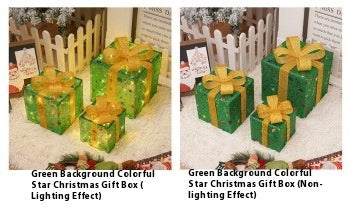 Led Christmas Gift Box Three-piece Set Lighting Chain Scene Layout Decorative Lights by 253444