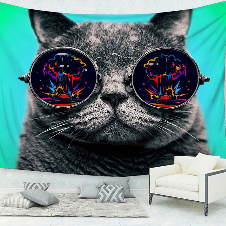 Cute Cat Tapestry Living Room House Decoration Tapestry Wall Hanging Room Decor Aesthetic by 253444