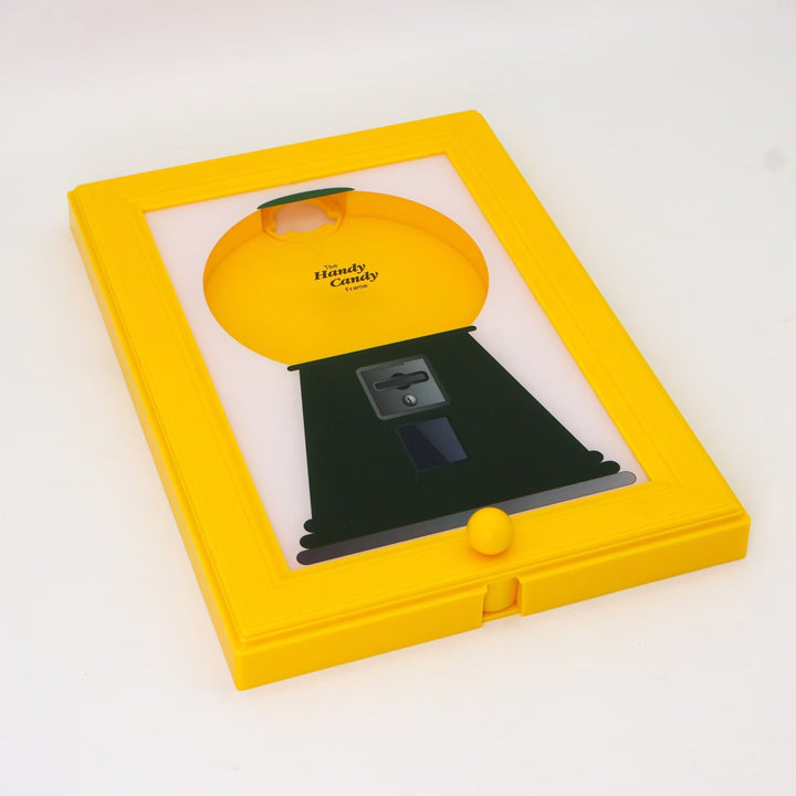 Dispensador de Doces Moldura de Foto Quadrada Amarela em Plastico 30x21cm Ideal para Decoracao de Mesa