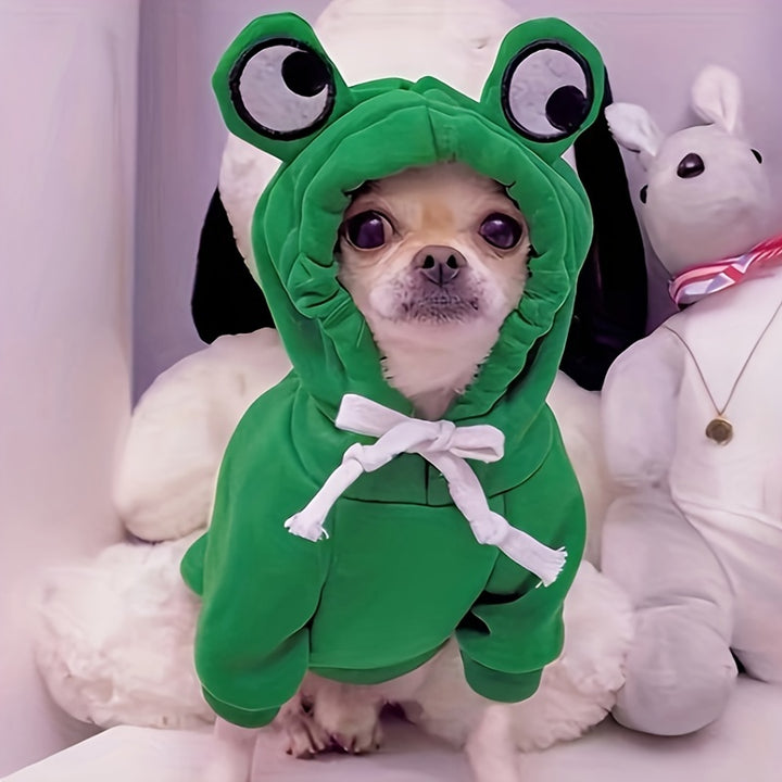 Cute Frog Pet Sweater For Small And Medium Dogs - Green Dog Hoodie With Fun Design Christmas Gift by Casa Perfeita