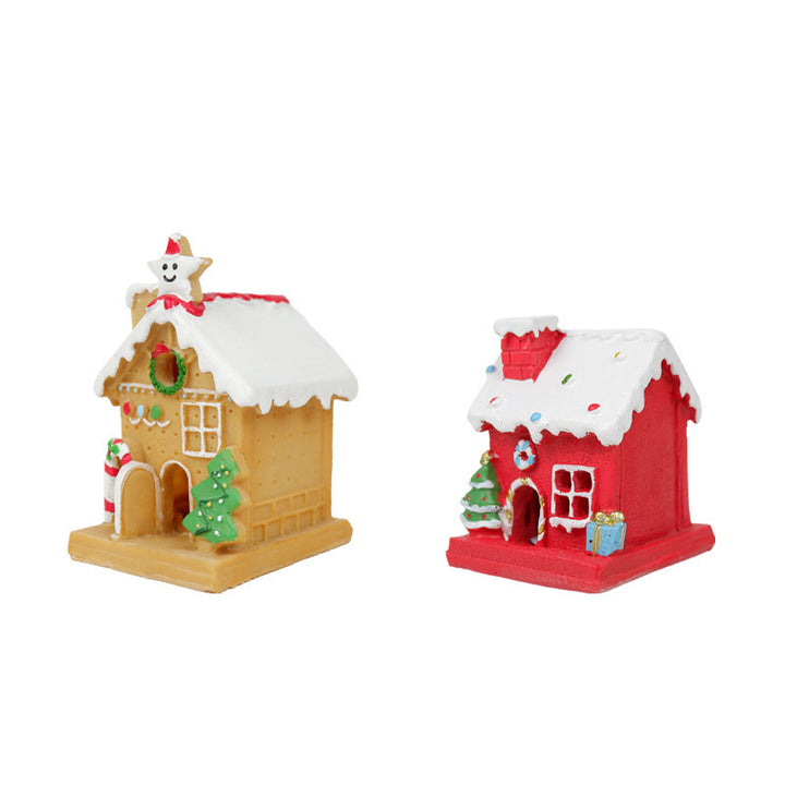 Desktop Christmas House Luminous Resin Decorations by 253444