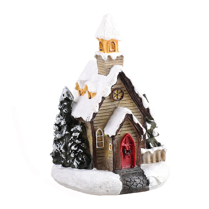 Christmas Small House Micro Landscape Resin Decorations by 253444
