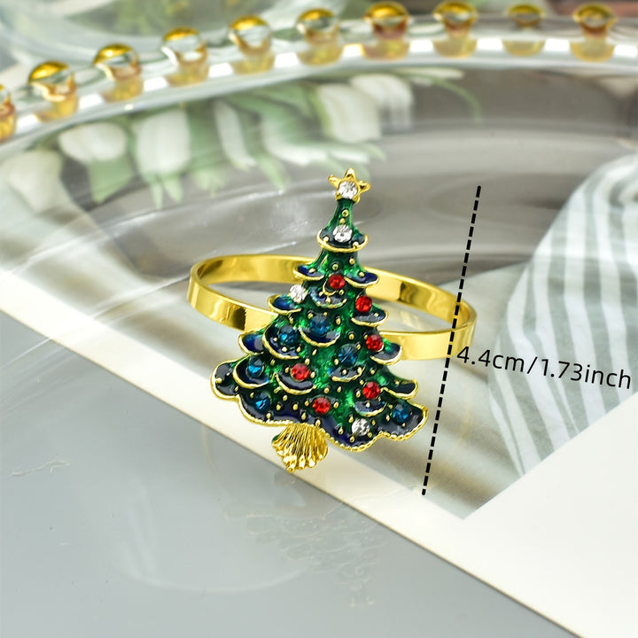 Aros De Guardanapo Natal Metálicos Strass Brilho Para Mesa by Casa Perfeita