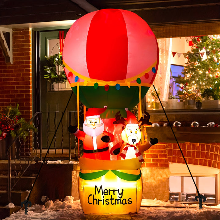 Inflável de Jardim 9ft Natal com Santa e Rena Iluminado