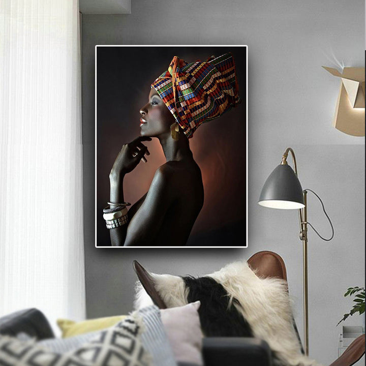 African woman model art deco painting by CASA PERFEITA