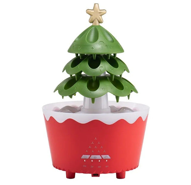 Lucky Tree Oil Diffuser For Christmas Decor, Cute Essential Oil Humidifier With Remote & Timer Settings Red And White by 253444