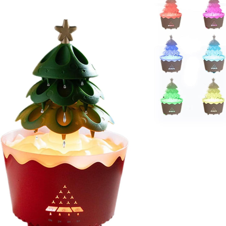 Lucky Tree Oil Diffuser For Christmas Decor, Cute Essential Oil Humidifier With Remote & Timer Settings Red And White by 253444