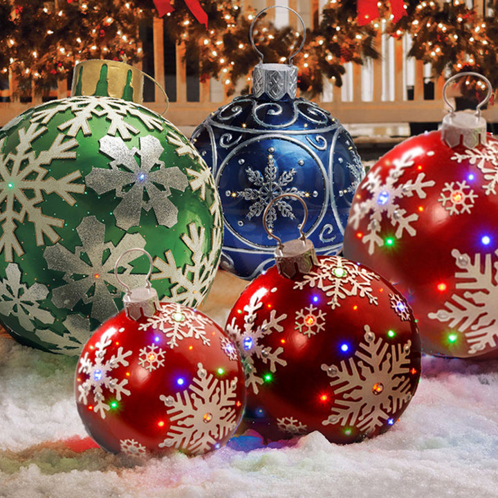 Christmas Ornament Ball Outdoor Pvc 60CM Inflatable Decorated Ball PVC Giant Big Large Balls Xmas Tree Decorations Toy Ball by 253444