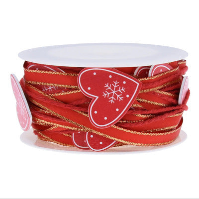 Decorations Red Five-pointed Star Ribbon Bow Christmas Pendant by 253444